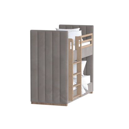 Paolo Bunk Bed with Soft Upholstery and Beechwood Accents