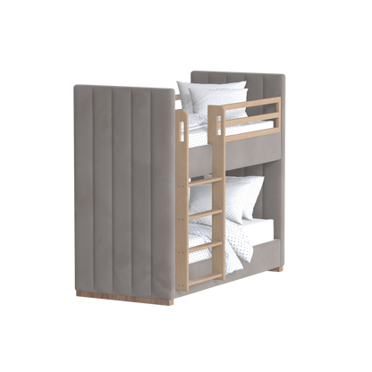Paolo Bunk Bed with Soft Upholstery and Beechwood Accents