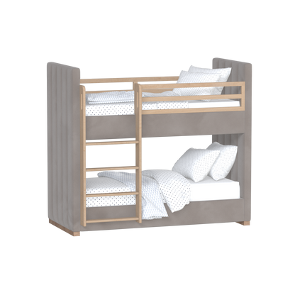 Paolo Bunk Bed with Soft Upholstery and Beechwood Accents