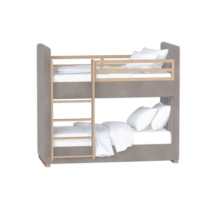 Paolo Bunk Bed with Soft Upholstery and Beechwood Accents