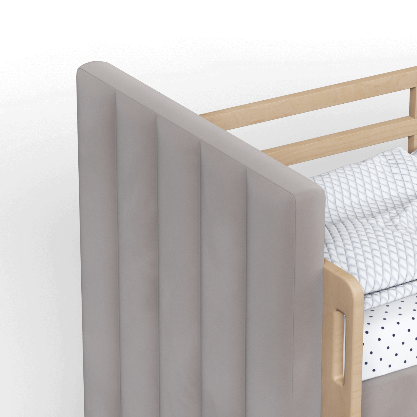 Paolo Bunk Bed with Soft Upholstery and Beechwood Accents
