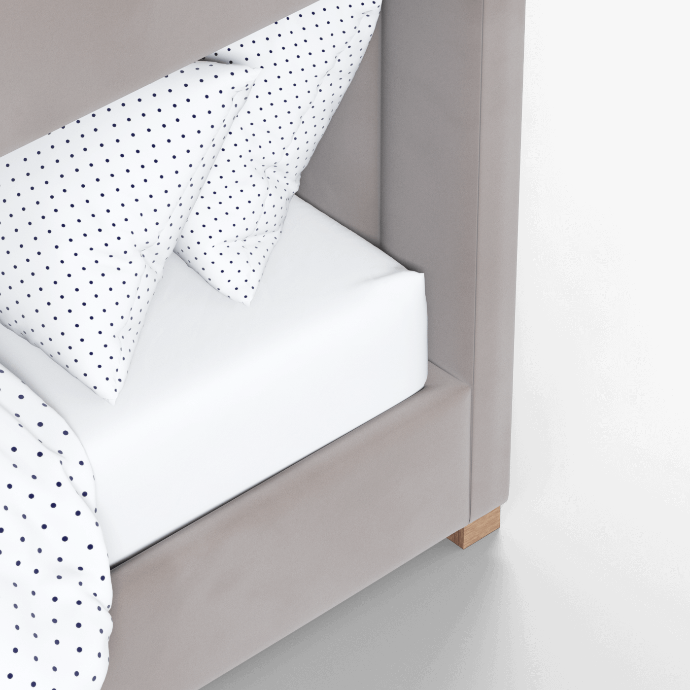 Paolo Bunk Bed with Soft Upholstery and Beechwood Accents