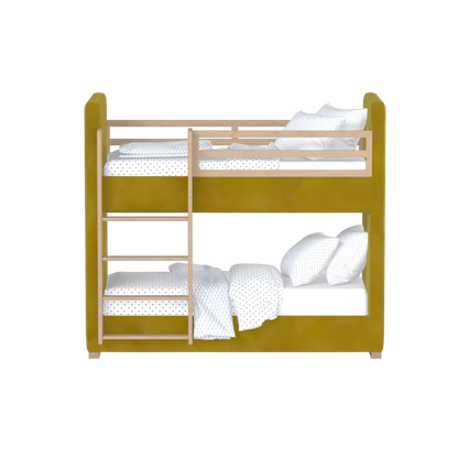 Paolo Bunk Bed with Soft Upholstery and Beechwood Accents