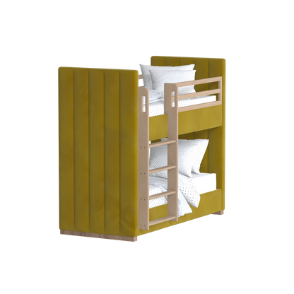 Paolo Bunk Bed with Soft Upholstery and Beechwood Accents