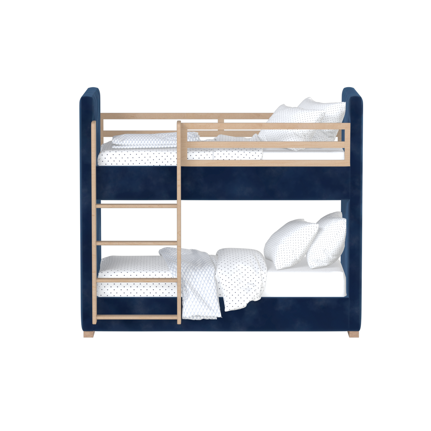 Paolo Bunk Bed with Soft Upholstery and Beechwood Accents