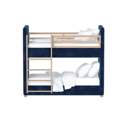 Paolo Bunk Bed with Soft Upholstery and Beechwood Accents