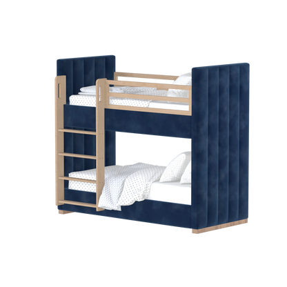 Paolo Bunk Bed with Soft Upholstery and Beechwood Accents
