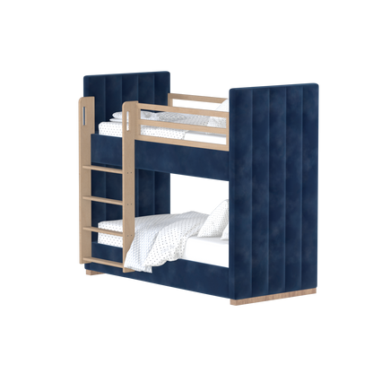 Paolo Bunk Bed with Soft Upholstery and Beechwood Accents
