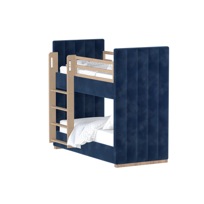 Paolo Bunk Bed with Soft Upholstery and Beechwood Accents