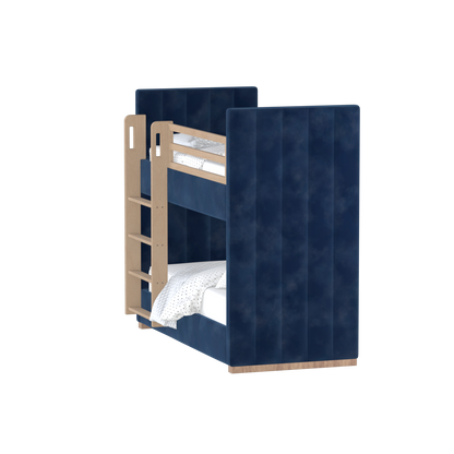 Paolo Bunk Bed with Soft Upholstery and Beechwood Accents