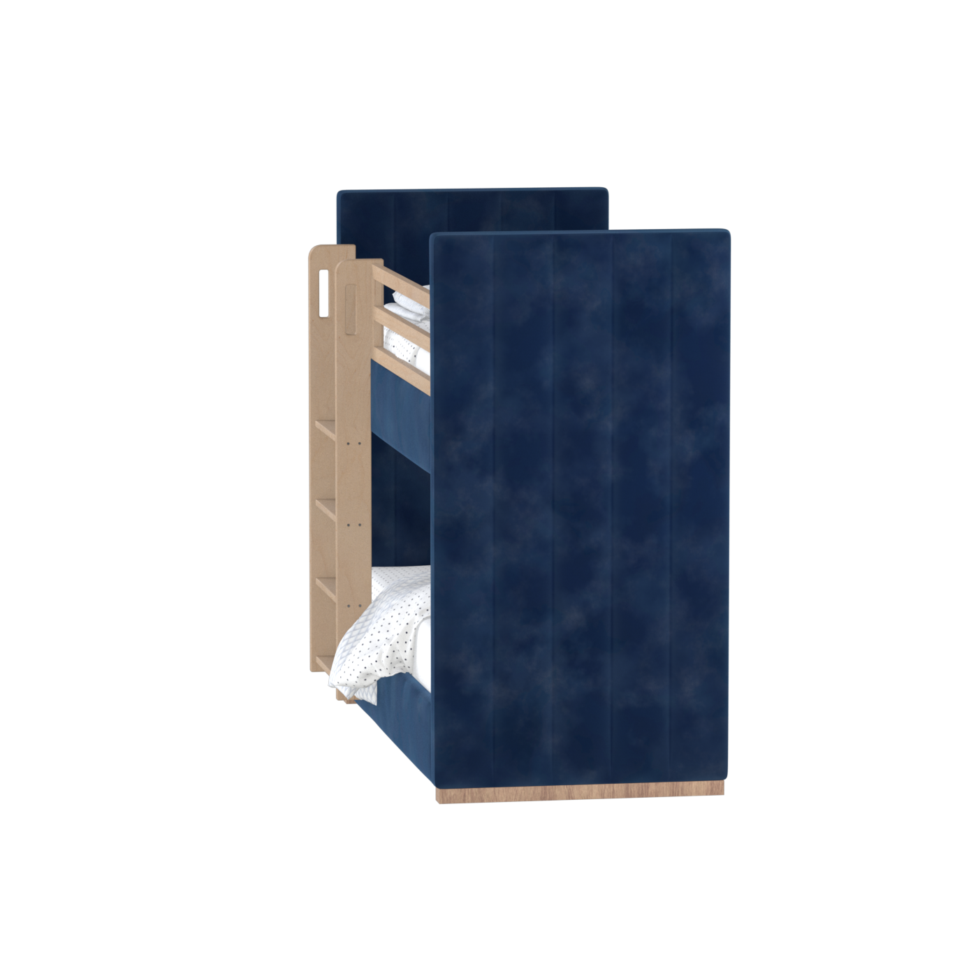 Paolo Bunk Bed with Soft Upholstery and Beechwood Accents