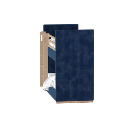 Paolo Bunk Bed with Soft Upholstery and Beechwood Accents