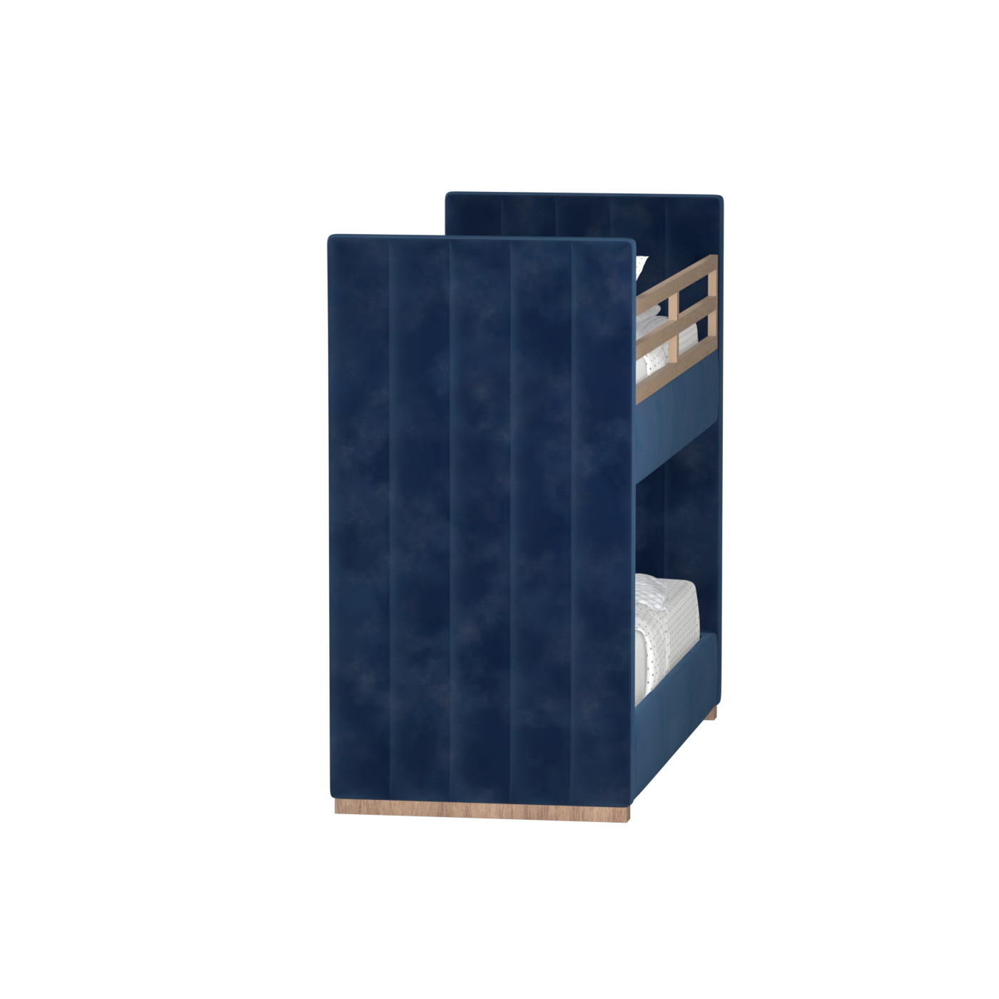 Paolo Bunk Bed with Soft Upholstery and Beechwood Accents