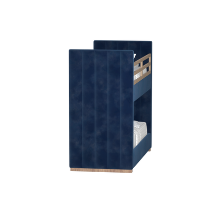 Paolo Bunk Bed with Soft Upholstery and Beechwood Accents