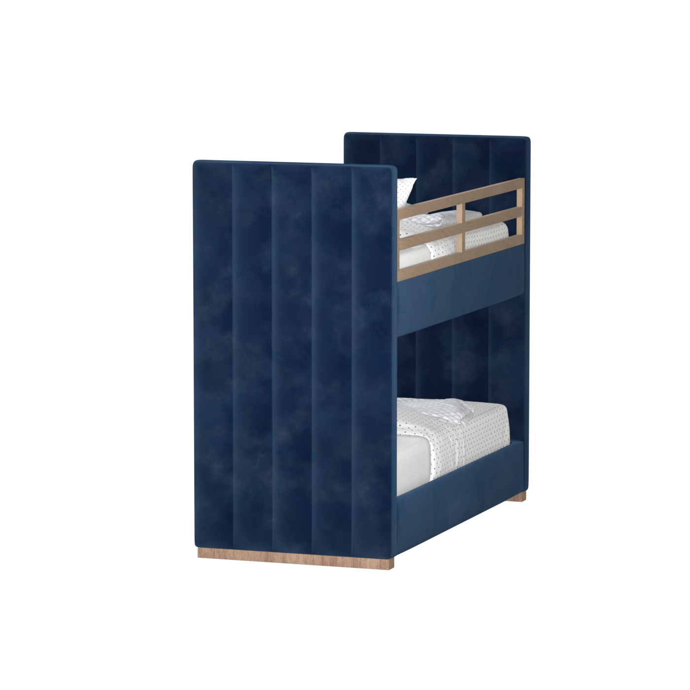 Paolo Bunk Bed with Soft Upholstery and Beechwood Accents