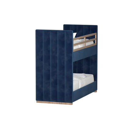 Paolo Bunk Bed with Soft Upholstery and Beechwood Accents