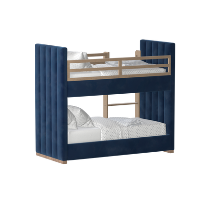 Paolo Bunk Bed with Soft Upholstery and Beechwood Accents
