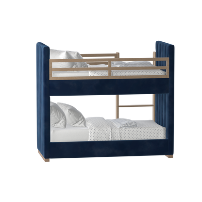 Paolo Bunk Bed with Soft Upholstery and Beechwood Accents