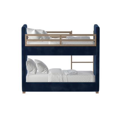Paolo Bunk Bed with Soft Upholstery and Beechwood Accents