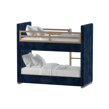 Paolo Bunk Bed with Soft Upholstery and Beechwood Accents