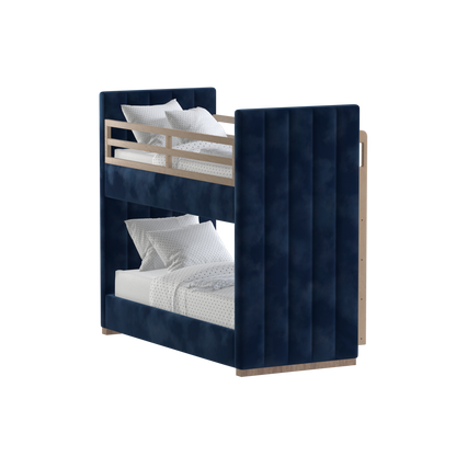 Paolo Bunk Bed with Soft Upholstery and Beechwood Accents