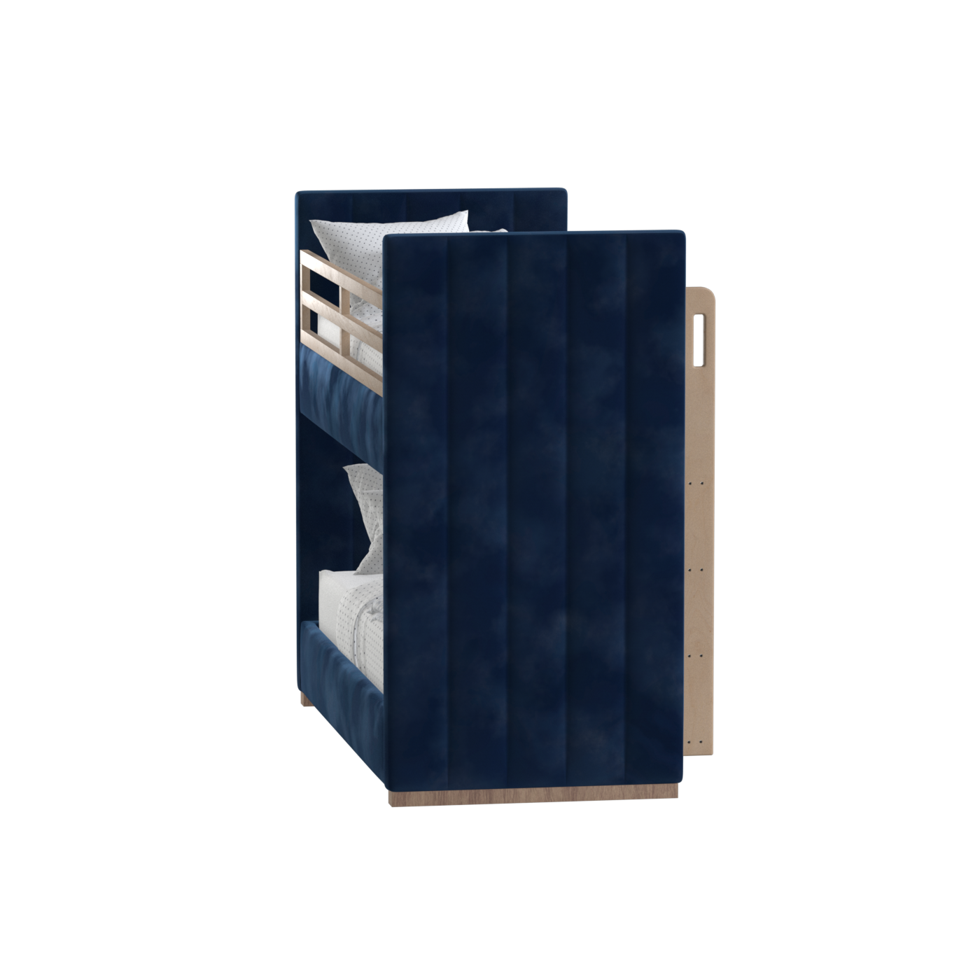 Paolo Bunk Bed with Soft Upholstery and Beechwood Accents