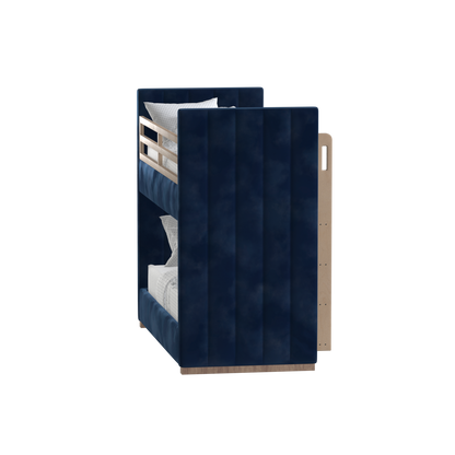 Paolo Bunk Bed with Soft Upholstery and Beechwood Accents