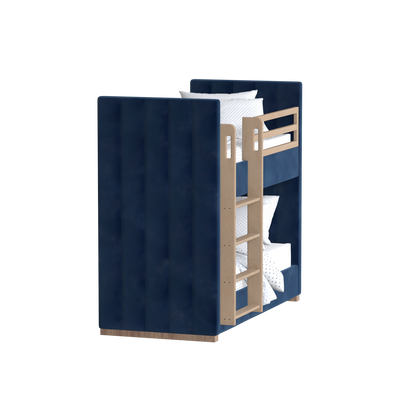 Paolo Bunk Bed with Soft Upholstery and Beechwood Accents