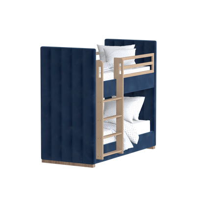 Paolo Bunk Bed with Soft Upholstery and Beechwood Accents