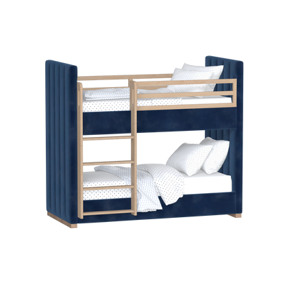Paolo Bunk Bed with Soft Upholstery and Beechwood Accents