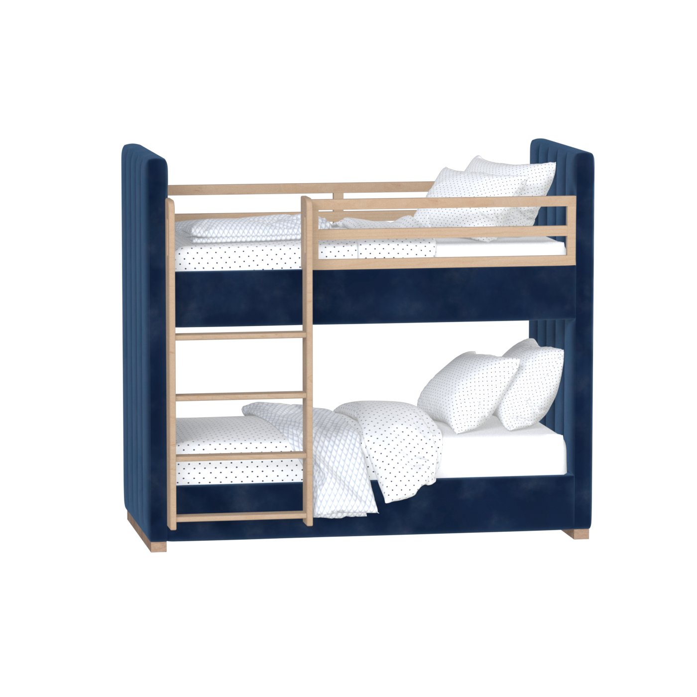 Paolo Bunk Bed with Soft Upholstery and Beechwood Accents