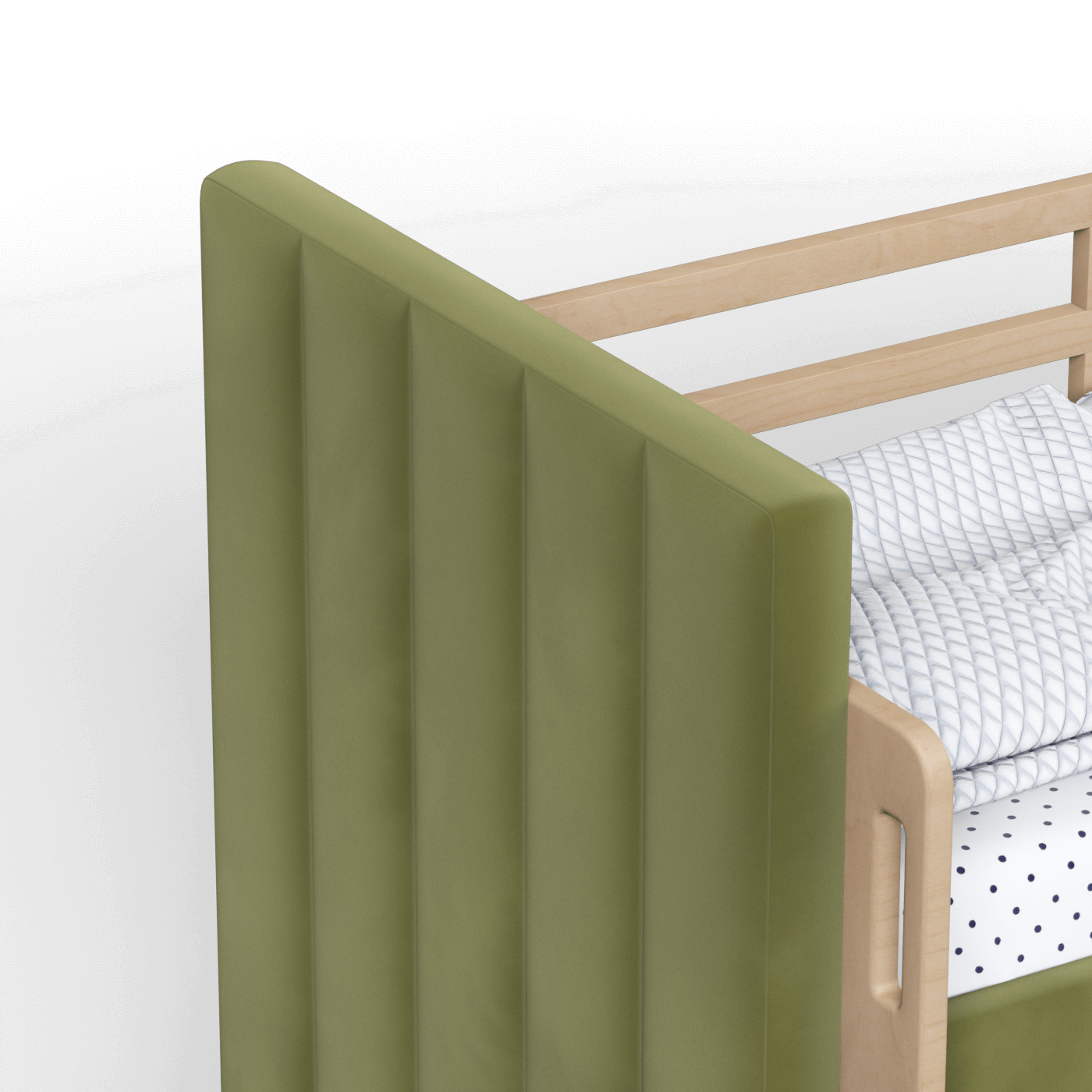 Paolo Bunk Bed with Soft Upholstery and Beechwood Accents