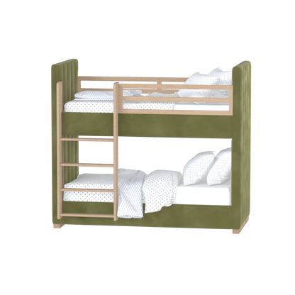 Paolo Bunk Bed with Soft Upholstery and Beechwood Accents