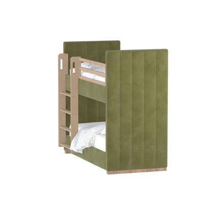 Paolo Bunk Bed with Soft Upholstery and Beechwood Accents