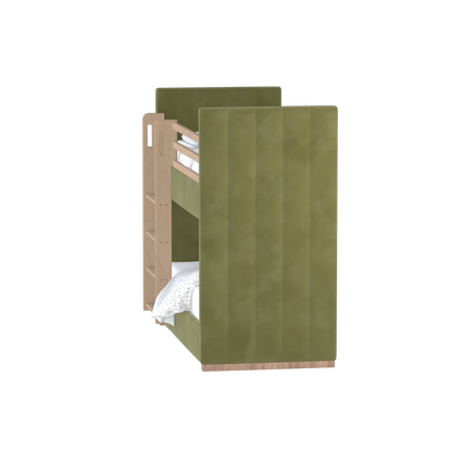 Paolo Bunk Bed with Soft Upholstery and Beechwood Accents