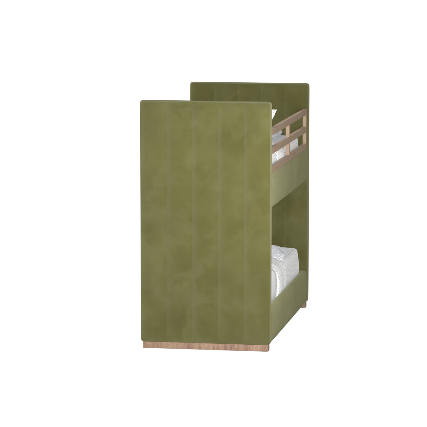 Paolo Bunk Bed with Soft Upholstery and Beechwood Accents