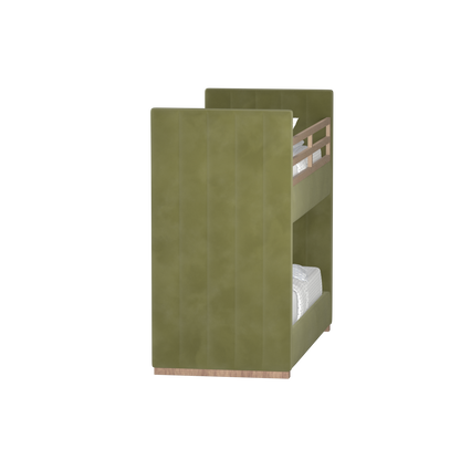 Paolo Bunk Bed with Soft Upholstery and Beechwood Accents