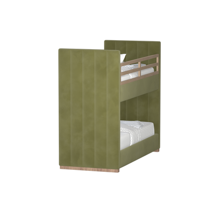Paolo Bunk Bed with Soft Upholstery and Beechwood Accents