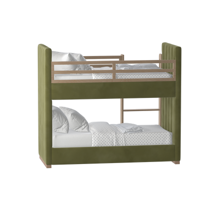 Paolo Bunk Bed with Soft Upholstery and Beechwood Accents