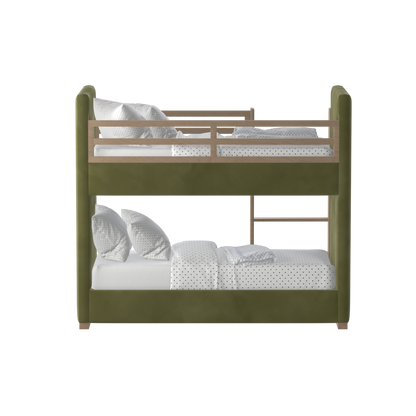 Paolo Bunk Bed with Soft Upholstery and Beechwood Accents