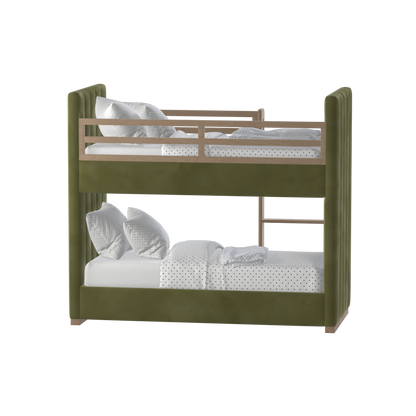 Paolo Bunk Bed with Soft Upholstery and Beechwood Accents