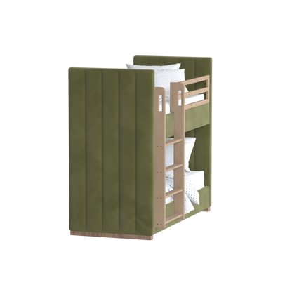 Paolo Bunk Bed with Soft Upholstery and Beechwood Accents
