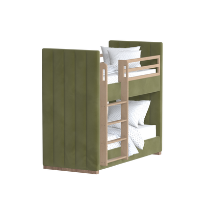 Paolo Bunk Bed with Soft Upholstery and Beechwood Accents