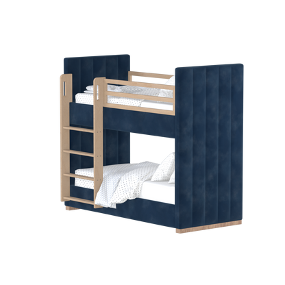 Paolo Bunk Bed with Soft Upholstery and Beechwood Accents