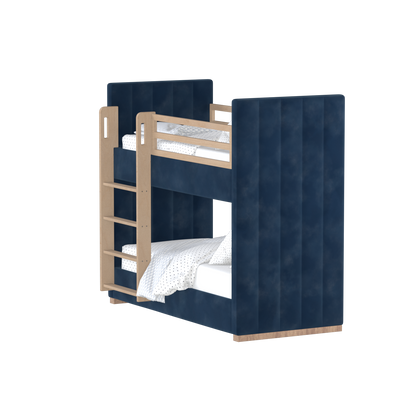 Paolo Bunk Bed with Soft Upholstery and Beechwood Accents