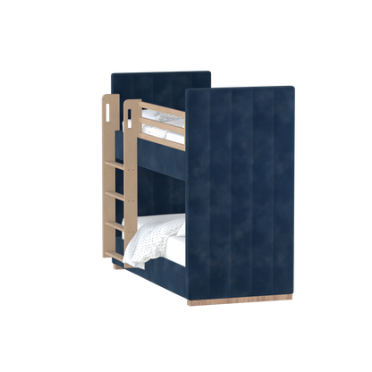Paolo Bunk Bed with Soft Upholstery and Beechwood Accents