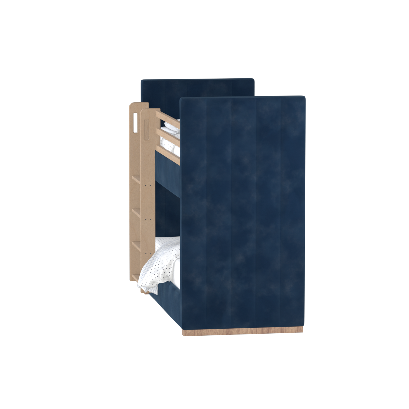 Paolo Bunk Bed with Soft Upholstery and Beechwood Accents