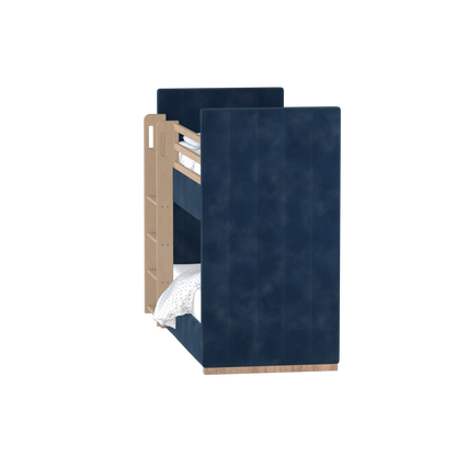 Paolo Bunk Bed with Soft Upholstery and Beechwood Accents