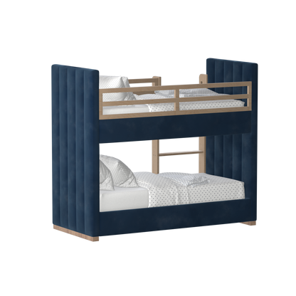 Paolo Bunk Bed with Soft Upholstery and Beechwood Accents