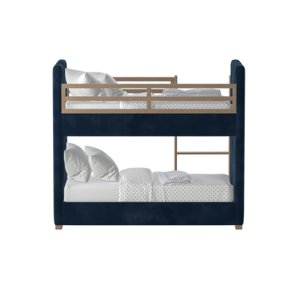Paolo Bunk Bed with Soft Upholstery and Beechwood Accents